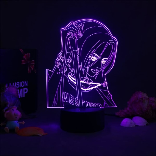 WJ 3D Yövalo Lapsille, Anime Led-lamppu Na&na 3D LED Yövalo Makuuhuoneen Sisustukseen Pöytälamppu Nana Osaki Hahmo Lapsille Tytöille Valo Manga Lahja