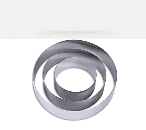 Kakering i rustfritt stål Pannekake-/kjeks-/deigkutter Lagkakeformer for baking, lagdeling, dekorering, forming, matlaging, rund