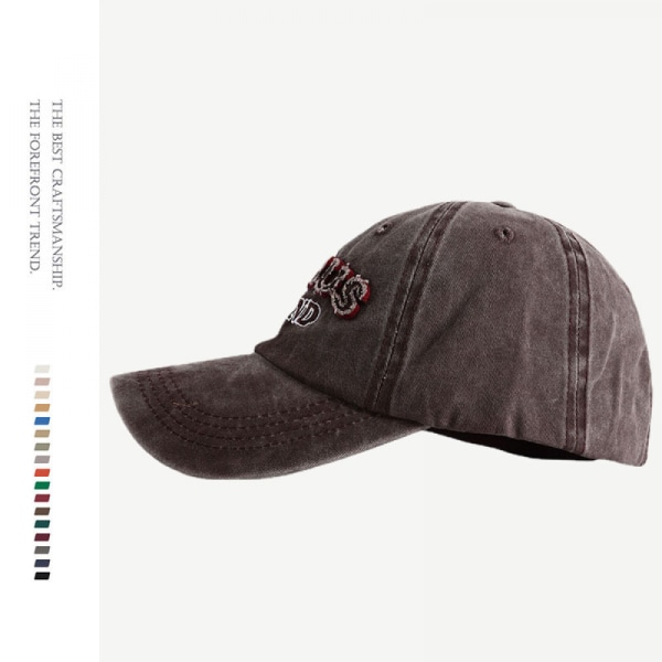 Dotpet Brev Broderi Brev Justerbar Baseball Cap (Brun)