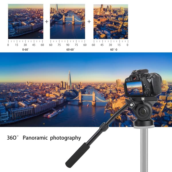 Kamera videokamera stativhode Fluid Drag Pan/Tilt-hode med hurtigutløserplate