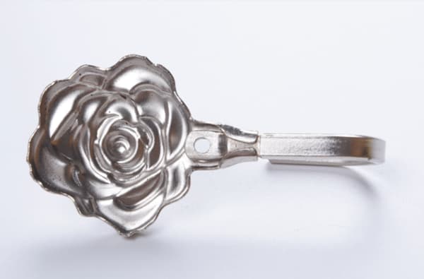 4 STK Gardin Kroge Holdbacks Tieback Rose Mønster (Sølv)