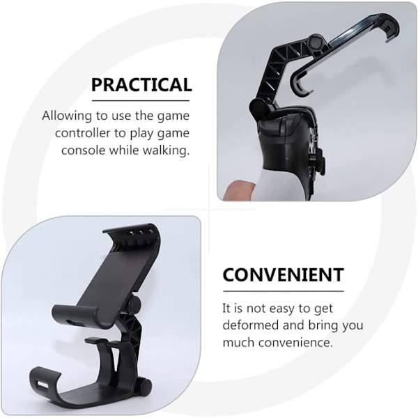 Justerbar stand til spillekonsol, kompatibel med Switch Pro Controller, tilbehør til spilleplade (sort)