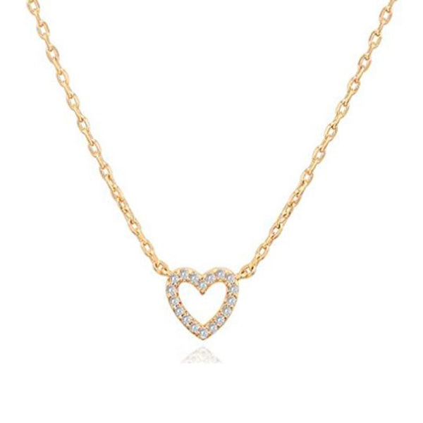 14K guldpläterad snyggt hänge halsband | Hjärta | Lagerhalsband | Guldhalsband för kvinnor