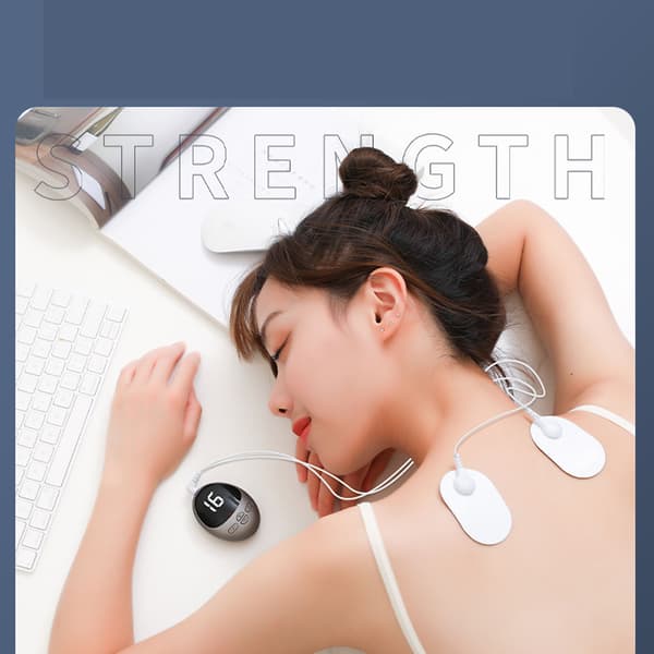 Elektrisk Mikrostrøms Massage Patch 6 Tilstande 16 Gear Lindre Træthed Afslapning Massage Mærkat Grå