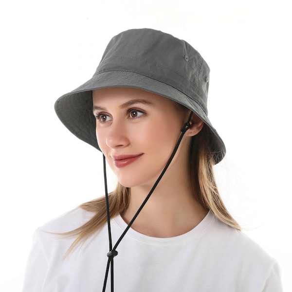 Bredbremmet solhatt for gutter og jenter, reversibel bøttehatt for barn