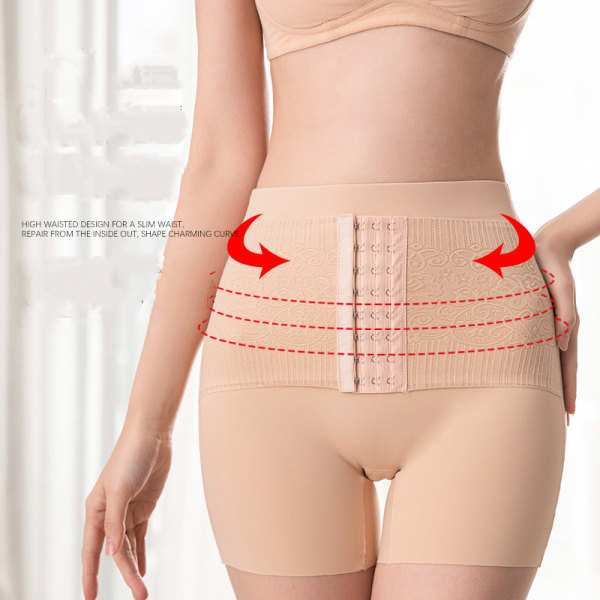 Midjetrener for kvinner Body Shaper Tummy Control Knicker Korsett Fast Kontroll Shapewear Cinchers Pustende Bustiers-Complexion-XL(60~70KG)