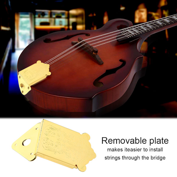 Mandolin Gitarr Stränghållare med Skruv Instrument Ersättningstillbehör (Guld)