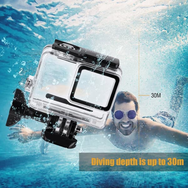 Dykker vandtæt etui til Gopro Hero 7 Silver Silver / White