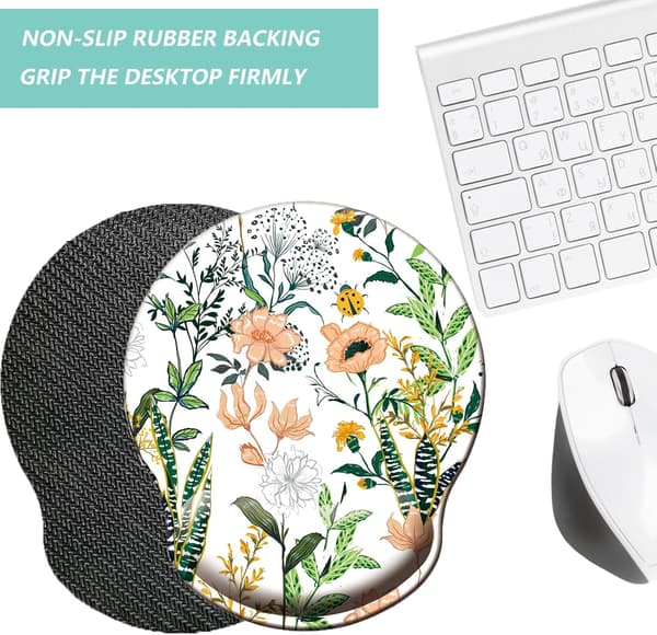Musemåtte med håndledsstøtte, ergonomisk musemåtte med memory foam håndledsstøttepude, skridsikker gummibase Gaming musemåtte til hjemmet