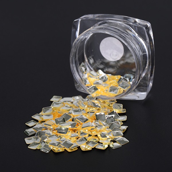 Glitter Glittrande Silver Rektangel Form Dekoration DIY Paljetter Nagelkonst Dekaler 01#