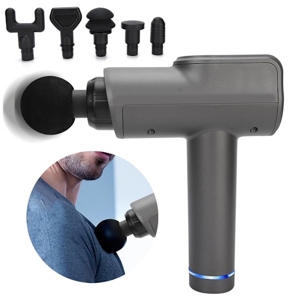 Handhållen muskelmassager djupvävnad elektrisk vibrationsmassager med 6 massagehuvud