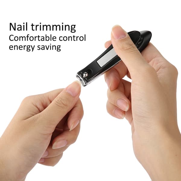 Rustfritt stål fingerneglklipper tåneglklipper mantis design manikyr neglkutter L svart