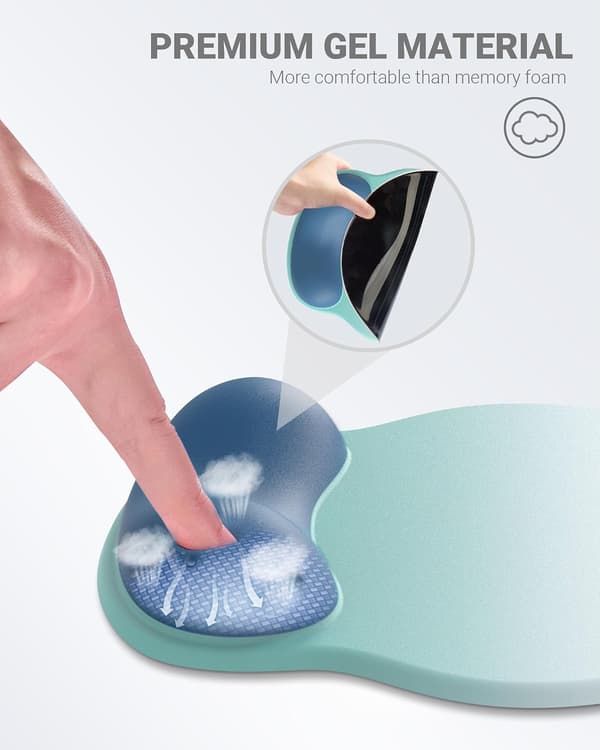Ergonomisk Musematte med Håndleddstøtte, Komfortabel Musematte Håndleddstøtte, Lindrer Håndleddssmerter Gel Musematte, Sklisikker Gummisokkel Musematte