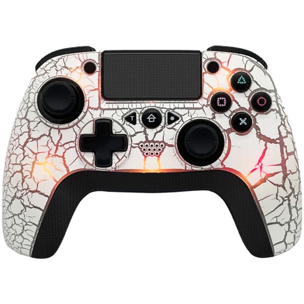 Tedbox trådlös handkontroll för Ps4, med unik sprickdesign/programmerbar bakåt/dubbel vibration, kompatibel med Ps4/pc/ios