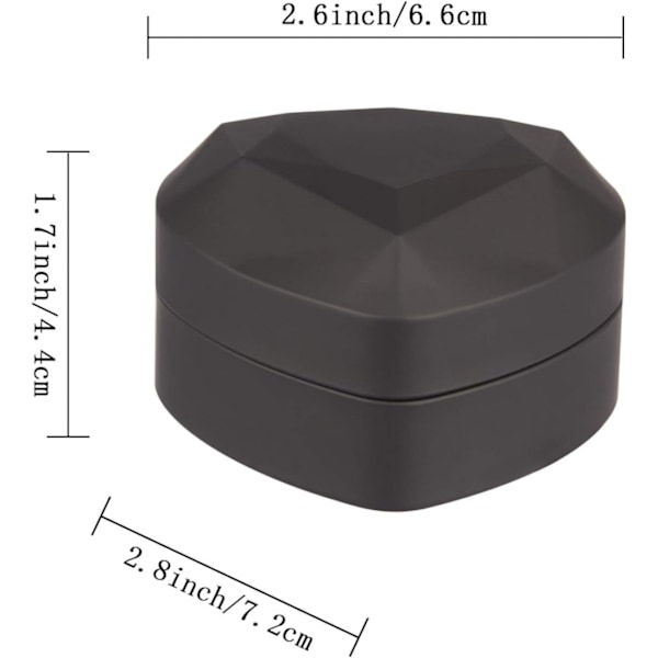 Hjärtformad LED-ring presentförpackning med sammetsinredning - Elegant smyckeskrin för bröllop, förlovning, frieri, födelsedag & årsdag black