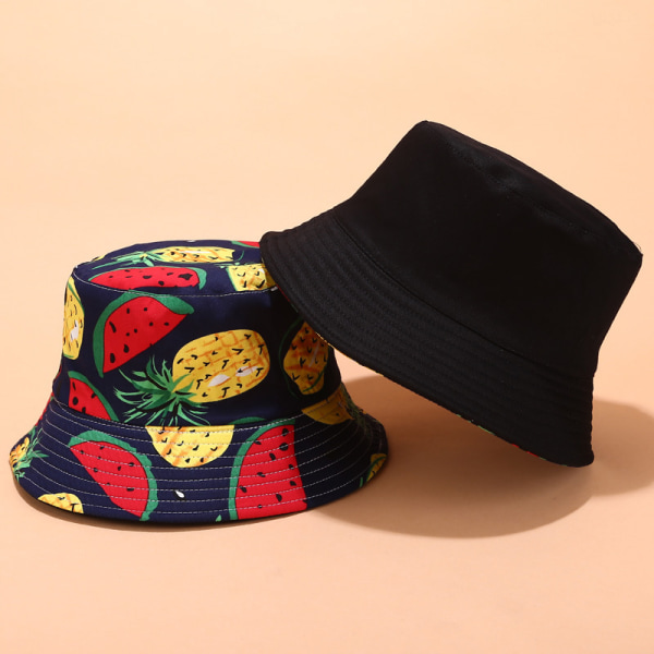 Sød spandhat strand fiskerhatte til kvinder, vendbar dobbeltsidet unisex (HATD012)