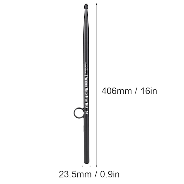 2 stk. trommestikker i slitesterk ABS, anti-off-hånd for nybegynnere, musikkinstrumenttilbehør (svart)