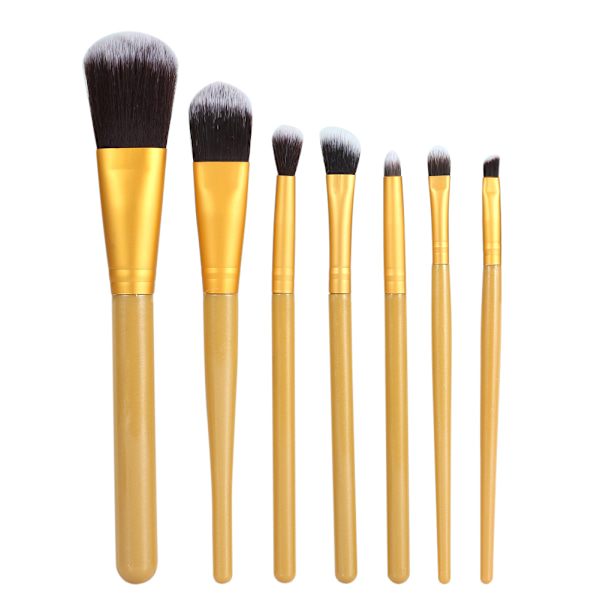 7 stk. Makeupbørste Sæt Pudder Foundation Blush Blending Contour Ansigtsværktøjer (7 stk. Guld Børster)