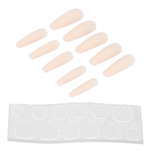 10 stk. Lange Kiste Blanke Falske Negle Kunstige Tryk På Fuld Dækning Falske Spidser Negle Manicure Tilbehør til Kvinder PigerN5355-07