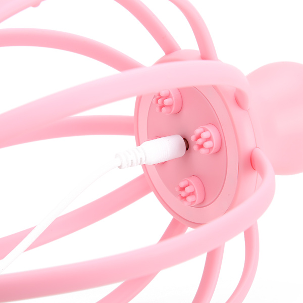 Hovedbundsmassager Elektrisk Hovedbundsmassager Vibrations Stålkugle Hovedbundsmassager Pink