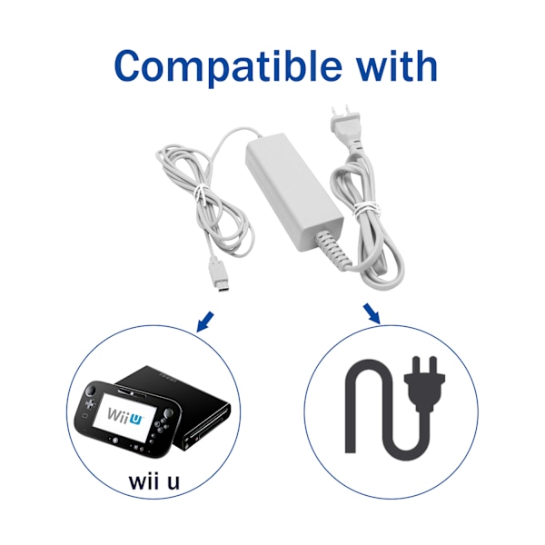 Laddare för Wii U Gamepad, AC-strömadapterladdare för Nintendo Wii U Gamepad Fjärrkontroll