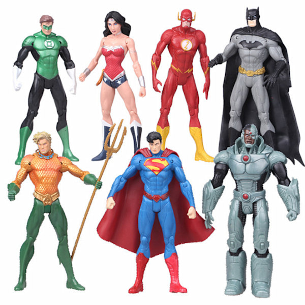(7 stycken) DC Justice League superhjälte S Superman Wonder Woman Batman figurin prydnader 7 pcs/set