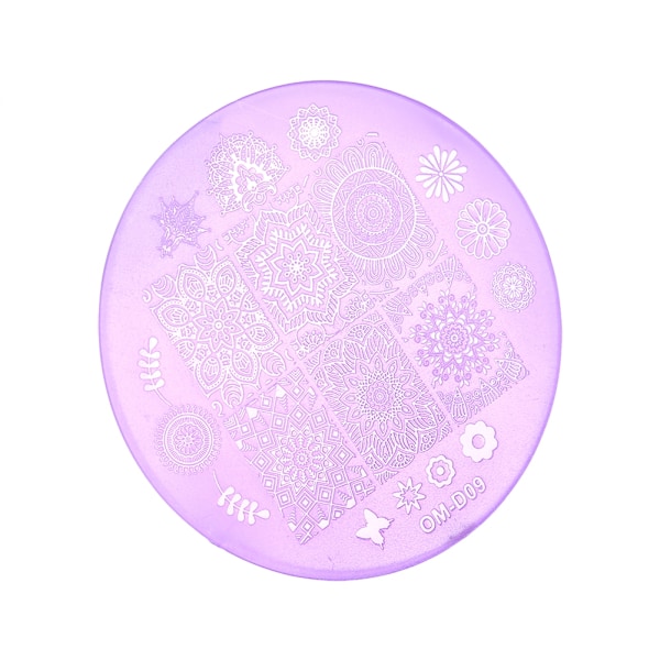 1 stk. Professionel neglebillede-stempel, rund plade, manicure, polering, print, skabelon, stil 9#
