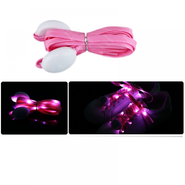 1 par LED-lyssnorer Lysende blinkende skolisser med 3 lysmoduser for nattsport (rosa)