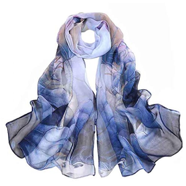 Skjerf for kvinner, lette, fasjonable skjerf med blomstermønster, sjal, wraps, W03