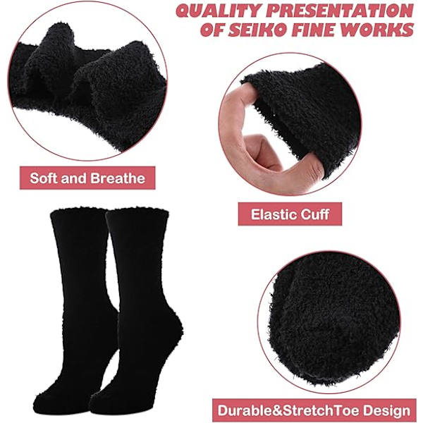 Dam Fuzzystrumpor Mysiga Fluffiga Vinter Varma Toffelstrumpor Mikrofiber Mjuka Hemma Sovastrumpor, 02