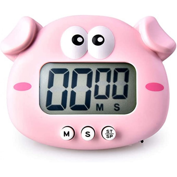 Kök Timer, Elektronisk Kök Timer Med Lcd-Display, Idealisk Kök Alarmklocka För Matlagning, Bakning.（Gris）
