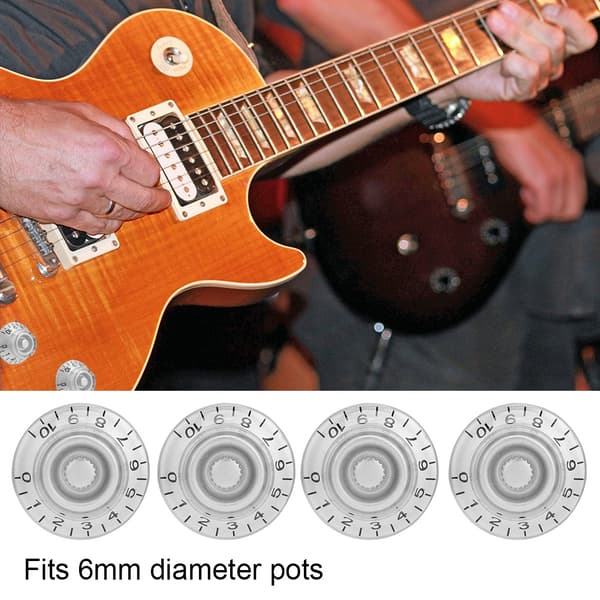 4 stk. Speed Tone Volume Control Knobs til elektrisk guitar sølv