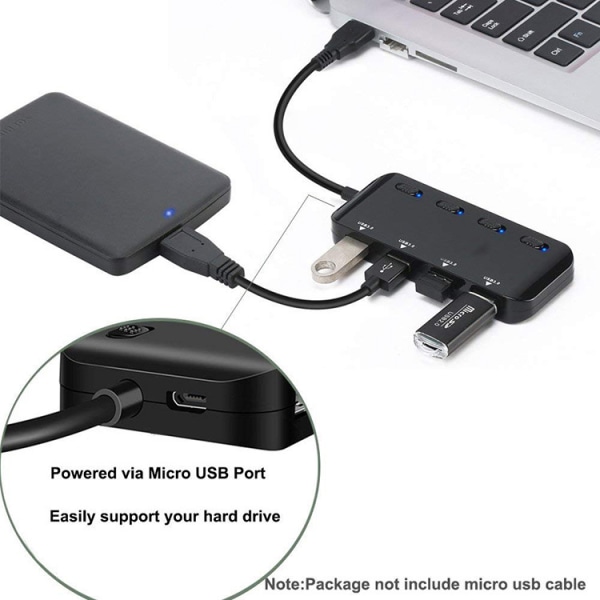 Höghastighets USB 3.0 4-ports hubb en för fyra USB3.0-hubbtillverkare 4/7 portswitch