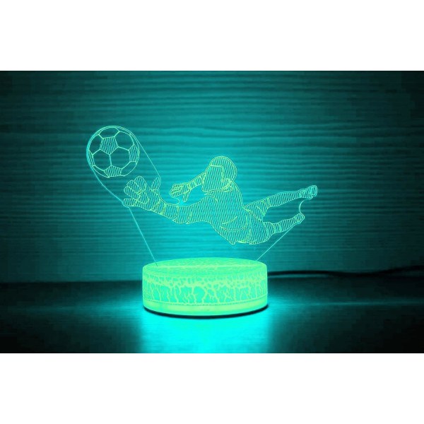 WJ 3D Fotboll LED Nattlampa Illusion Nattlampa 16 Färgförändrande Bordsdekoration Present Akryl Platt ABS Bas USB-kabel Leksak