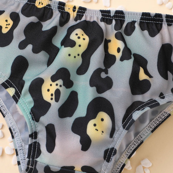 Print barnsele badkläder flickor bikini set --- svart färgglad (storlek 90)