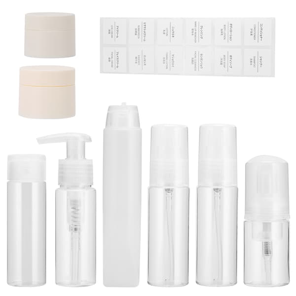 8-pack Plastflaskor för Resor, Läcksäkra Kosmetiska Toalettartiklar, Sprayflaskor