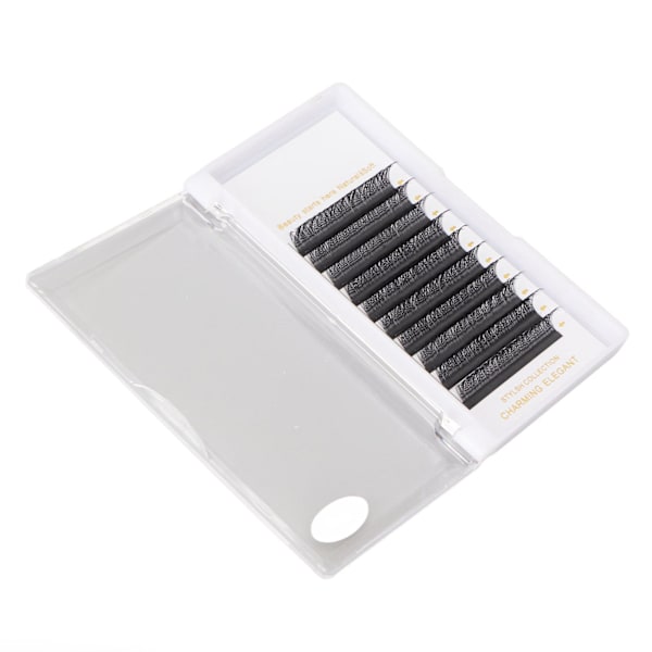YY Lash Extensions D Curl 0.07mm 13mm D Curl Volume Soft Black 10 Rader Fläkt Falska Fransk fransar för nybörjare