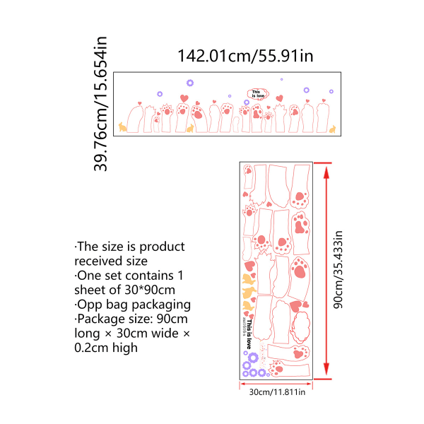 Kissan tassun seinätarra vinyyli tarra eläin lemmikki