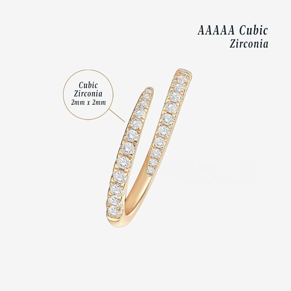 14K Guldförgylld Kubisk Zirkonia Öppen Twist Evighetsring för Kvinnor-----Roséguld  (Storlek  9)
