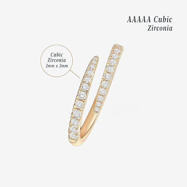 14K guldpläterad Cubic Zirconia Open Twist Eternity Band för kvinnor-----Rose Gold (Storlek 7)