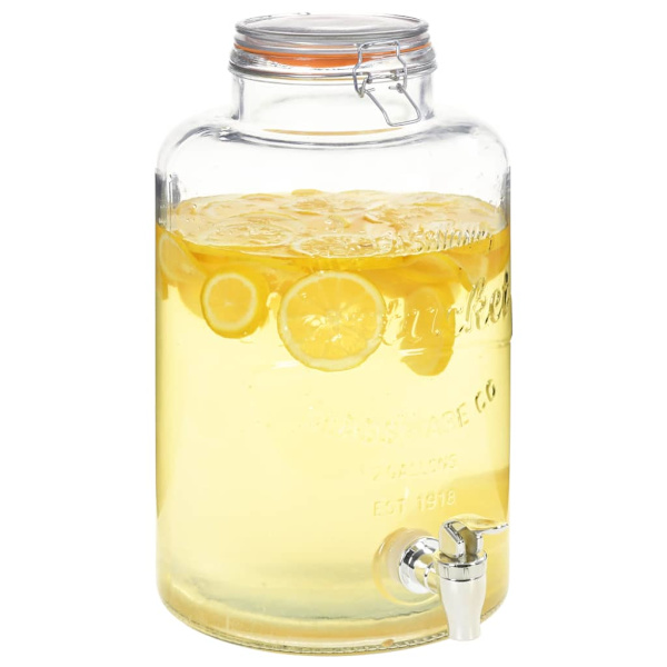 Glasbehållare XXL med tappkran, transparent, 8L