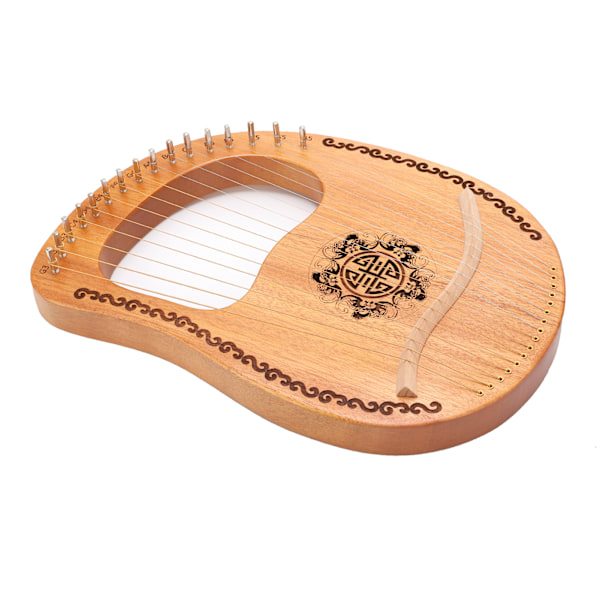 16-strengs lyreharpe i komposittræ med afrundede vintage strengeinstrument med stemmenøgle