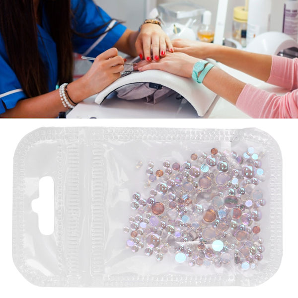 300 st Nail Art Faux Kristallpärlor DIY Naglar Mini Mikro Pärlor Manikyr Dekorativa Tillbehör07