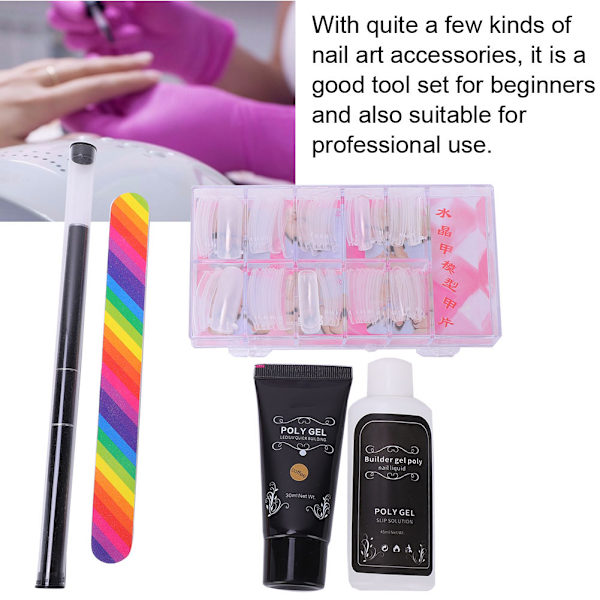 Nagelkonstförlängningssats Snabb förlängningsgel + UV-penna + Snabbbyggnadsmodell Kaffe
