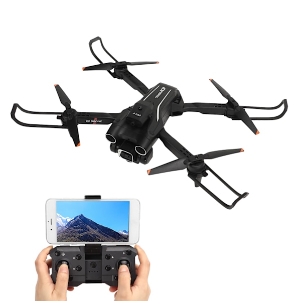 Fällbar drönare RC Quadcopter med 4K dubbelkamera WiFi-överföring 4-vägs hinderundvikande optisk flödesposition för över 14 år
