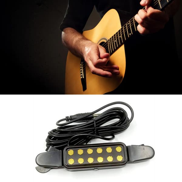 Akustisk gitarr pickup folk gitarrer stansfri bajonett 12 hål magnetisk svart