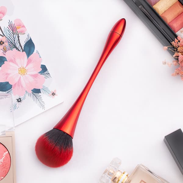 Makeup børste kosmetisk pudder blush blush børste makeup værktøj (rød)