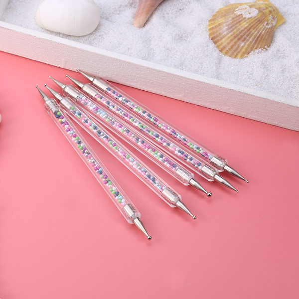 5 st dubbelsidig prickpenna UV-gelmålning ritning prickpenna akrylpenna nagelkonstverktyg