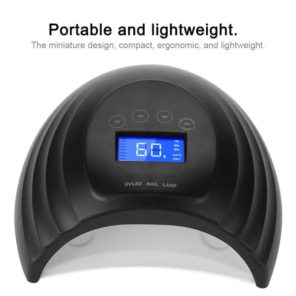 Dobbelt lyskilde LED manicure lampe lys negle tørrer automatisk timer manicure værktøj (sort)