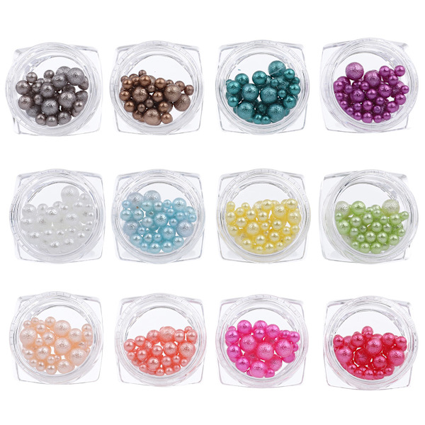 12 Väriä Hartsimattainen Helmi Kynsikoriste 3D Strassit DIY Manikyyri Charm